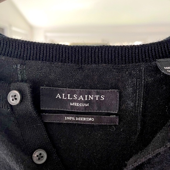 All Saints
Merino Wool Henley Sweater
Men’s Medium
Black - Picture 3 of 3